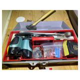 DR… Small household toolbox with content of assorted hand tools, and more. See pictures for details.