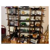 Bifold shelving unit, six shelves, items shown in pictures are sold in separate lots, please see special pick up instructions, see pictures for details.
