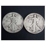 1935 & 1939 WALKER HALF DOLLAR COINS