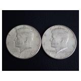 (2) 1964 KENNEDY HALF DOLLAR COINS
