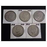 (5) 1972 IKE DOLLAR COINS