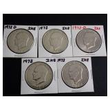 (5) 1972 IKE DOLLAR COINS