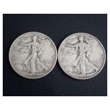 1936 & 1937 WALKER HALF DOLLAR COINS