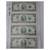 (4) SERIES 1995 $2 BANK NOTES