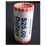 $25 ROLL OF JAMES K. POLK $1 PRESIDENTIAL COINS