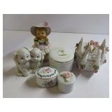 Porcelain Trinket Boxes & Figurine Collection