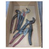CHANNEL LOCKING PLIERS INCLUDING BLUE POINT, FOUR PIECES