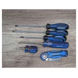 KOBALT TOOLS INCLUDING SCREWDRIVERS AND UTILITY KNIFE