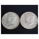 (2) 1964 KENNEDY HALF DOLLAR COINS