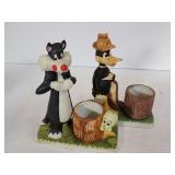 Warner Bros. Sylvester & Daffy Duck Ceramic Toothpick Holders