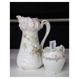 Porcelain Pitcher & Creamer w/ markings - See all photos.