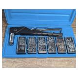 EMHART POP RIVET GUN AND RIVETS WITH CASE