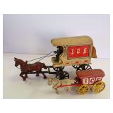 Cast Iron Horse Drawn Ice Wagons - See all photos.