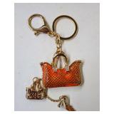 Purse Handbag with Shoe Charm Keychain
