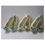 Lot of 3 R.O.C Artistic Gifts Ceramic Ballet Slippers