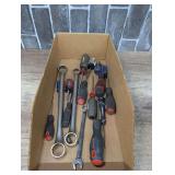 BLUE POINT BOX WRENCHES AND COMBINATION WRENCH, HUSKY SCREWDRIVERS, AND MORE