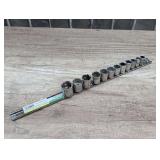 CRAFTSMAN 3/8 IN DRIVE METRIC SOCKET SET WITH RAIL ORGANIZER