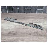 GEARWRENCH 1/4-IN DRIVE METRIC AND SAE SOCKET SET WITH RAIL ORGANIZER