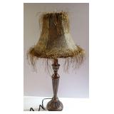 Table Lamp with Decorated Shade - Powers On