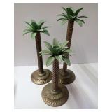 Set of 3 Palm Tree Candle Holders