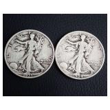 1934 & 1935 WALKER HALF DOLLAR COINS