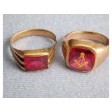 (2) VINTAGE GOLD RINGS - BOTH MARKED 10k - ONE HAS DAMAGE
