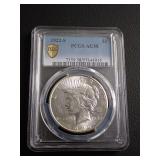 1922-S PEACE DOLLAR COIN - PCGS AU58