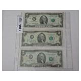 (3) SERIES 1976 $2 BANK NOTES