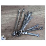GROUP OF QUALITY MADE IN USA AND JAPAN COMBINATION WRENCHES IN METRIC SIZES FROM 10MM TO 18MM