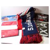 Patriots Scarf, American Flag & Trump 2024 Flag