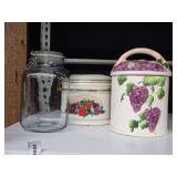 Collection of Three Lidded Canisters