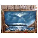 Framed Seascape Painting- Signed