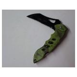 Folding Pocket Knife with Green Handle