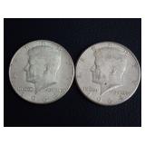 (2) 1964 KENNEDY HALF DOLLAR COINS