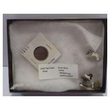 1865 Two-Cent Piece & Antique Brass Rivet, Bullet, Musket Cap, and Carbine Bullet