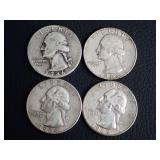 (4) WASHINGTON QUARTERS 90% SILVER