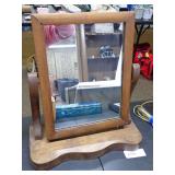Antique Wooden Framed Vanity Mirror with Stand