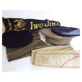 Military Hats, Berets, and Iwo Jima Pennant