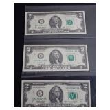 (3) SERIES 2017A SEQUENTIAL SERIES $2 BANKNOTES