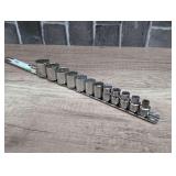 HUSKY 3/8-IN DRIVE SOCKET SET WITH RAIL ORGANIZER