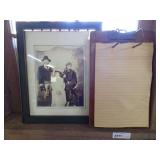 Framed Antique Portrait and Globe-Wernicke Clipboard