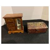 Decorative trinket box with assortment of bangle bracelets and more,  also includes a small jewelry box, see pictures for details.