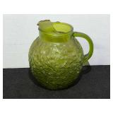 Vintage ball pitcher in avocado green, believed to be Anchor Hocking Lido Milano, see pictures for details.