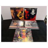 Laser movie discs, set of five, assorted titles, see pictures for details.