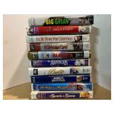 VHS tapes, assorted titles, approximately 10, see pictures for details.