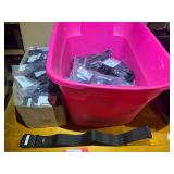 Large assortment of work belts, straps, and gun holsters. See pictures for details.