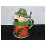 Vintage Original Gerzit Gerz figural lidded beer stein. See pictures for details.