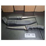 PAIR OF 6-IN FILLET KNIVES AND SINGLE SHEATH