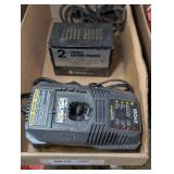 SCHUMACHER 2 AMP TRICKLE BATTERY CHARGER AND RYOBI CORDLESS DRILL BATTERY CHARGER