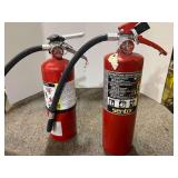 Fire extinguishers, two pieces, see pictures for details.